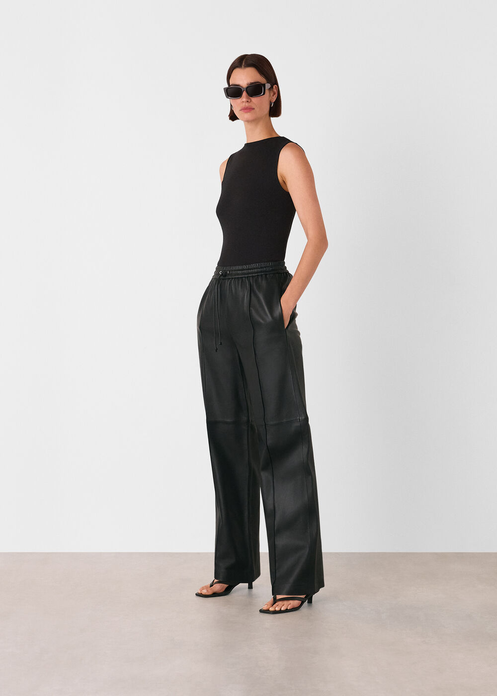 High Neck Rib Detail Tee