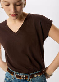 Willa V-Neck Cap Sleeve Tee