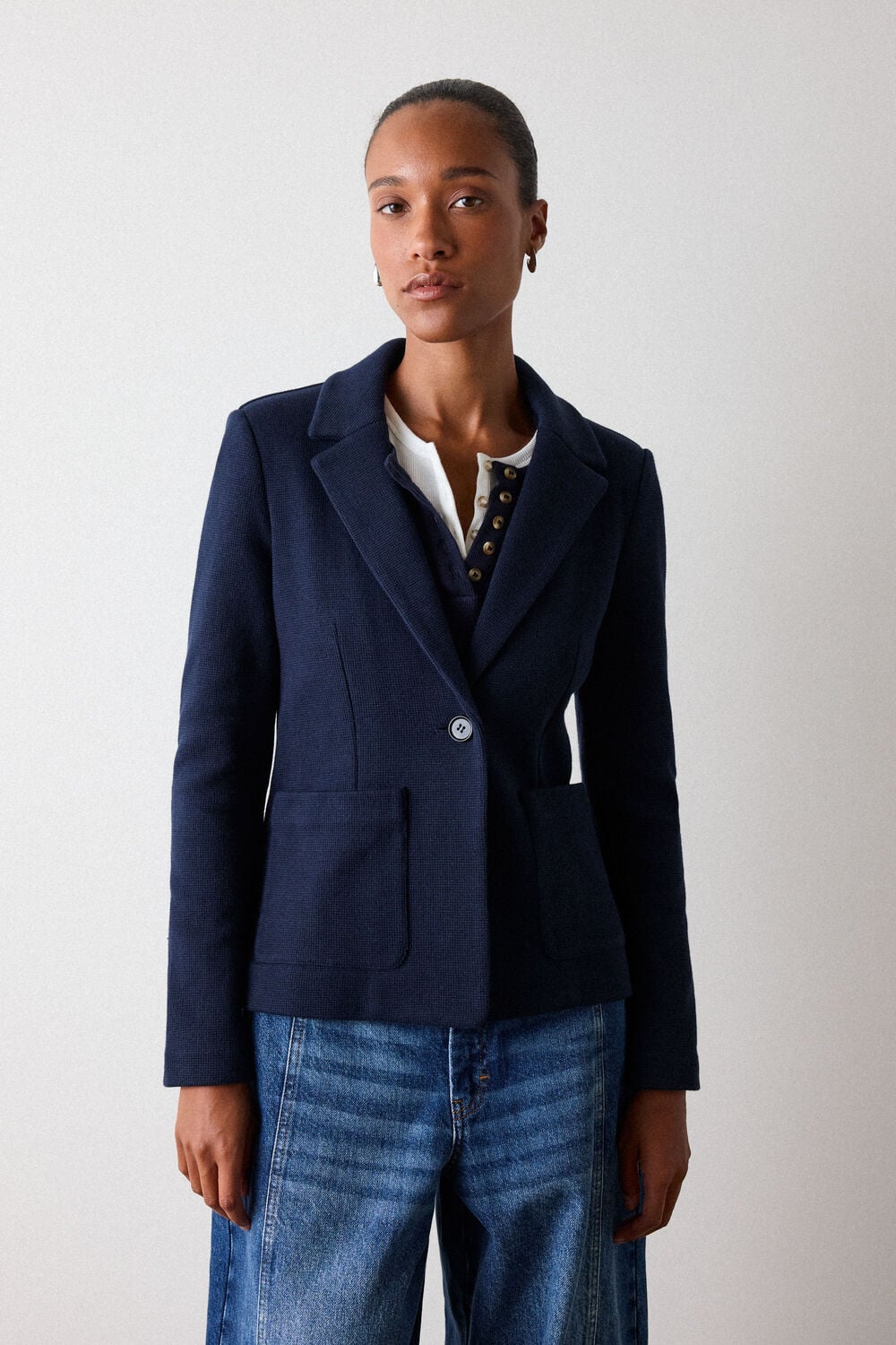 Navy Jersey Jacket