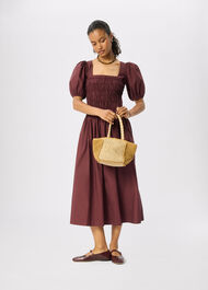 Cotton Ruched Bodice Dress