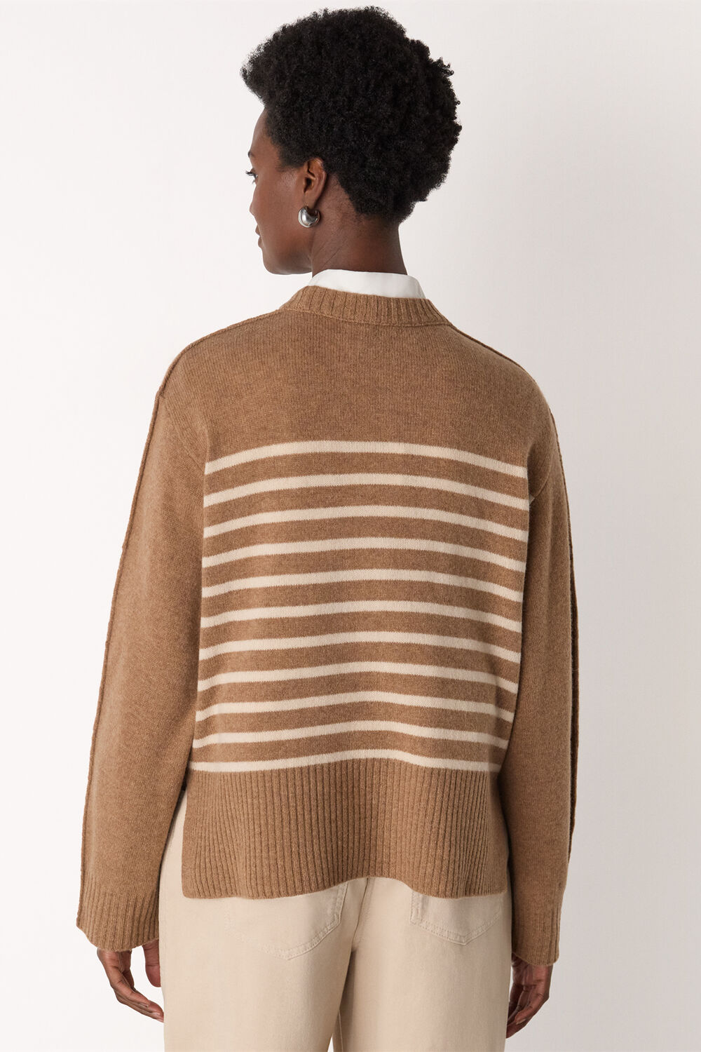 Wool Stripe Crew Neck Knit