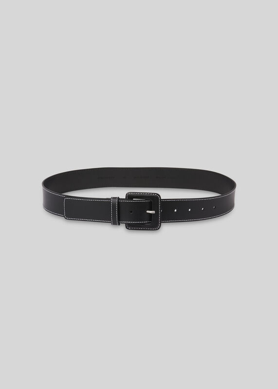 Black Contrast Stitch Belt