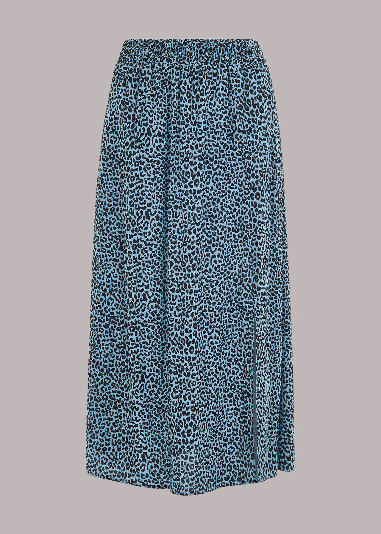 Blue/Multi Contrast Leopard Skirt | WHISTLES