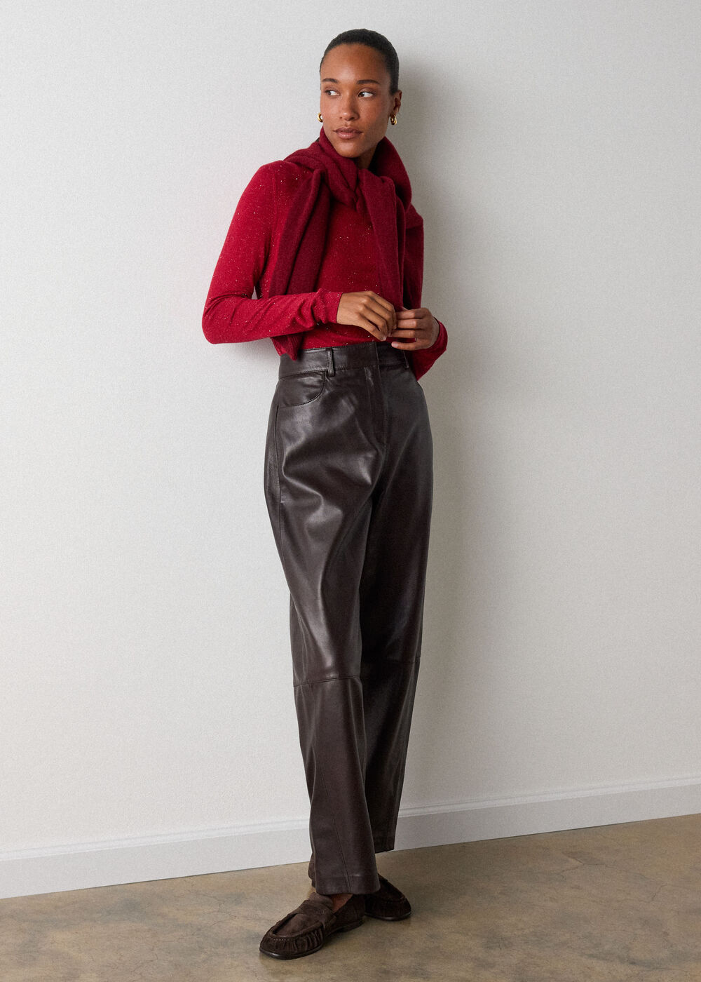 Dark Red Annie Sparkle Crew Neck