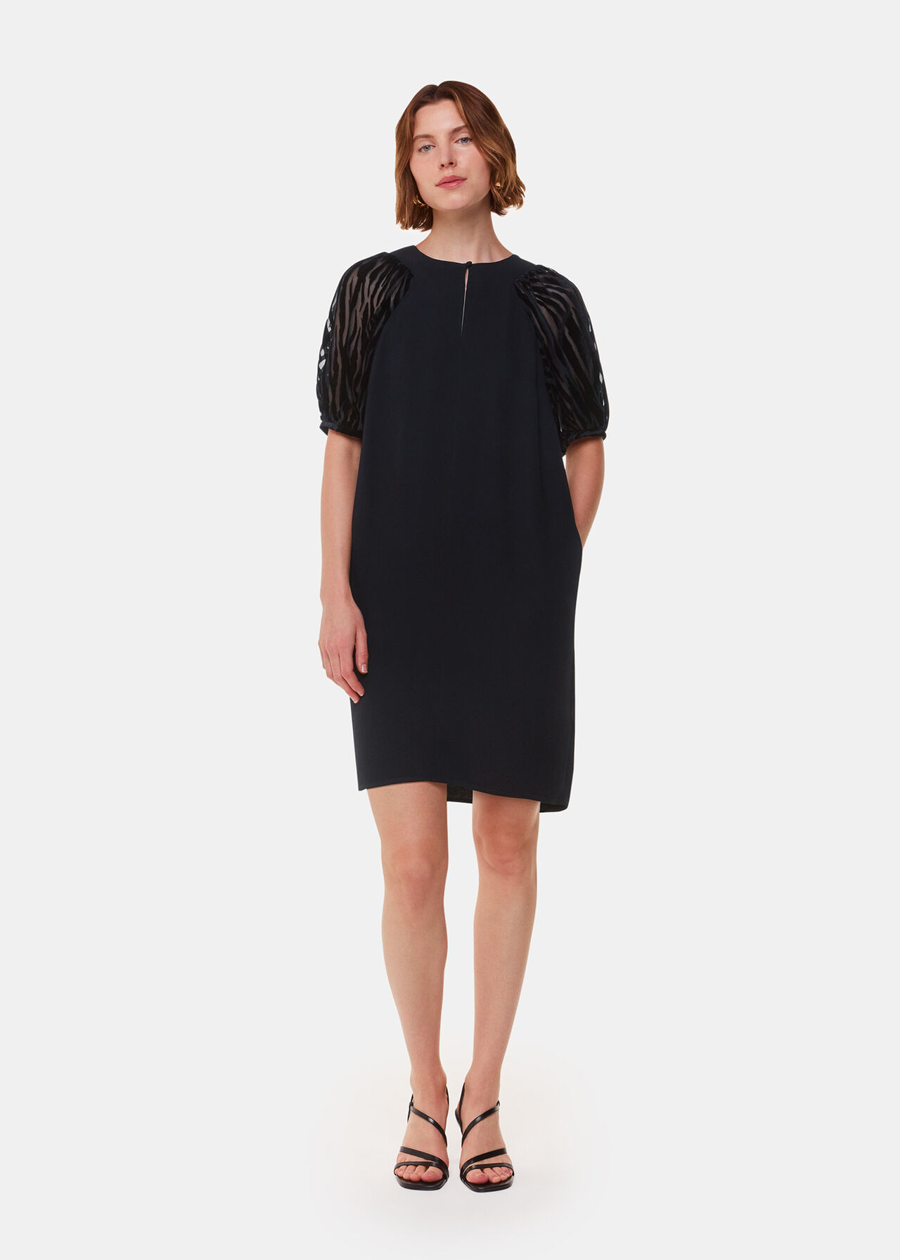Lucy Zebra Velvet Sleeve Dress