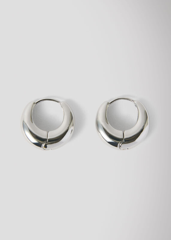 Silver Curved Huggie Hoop