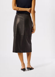 Zip Front Leather Pencil Skirt