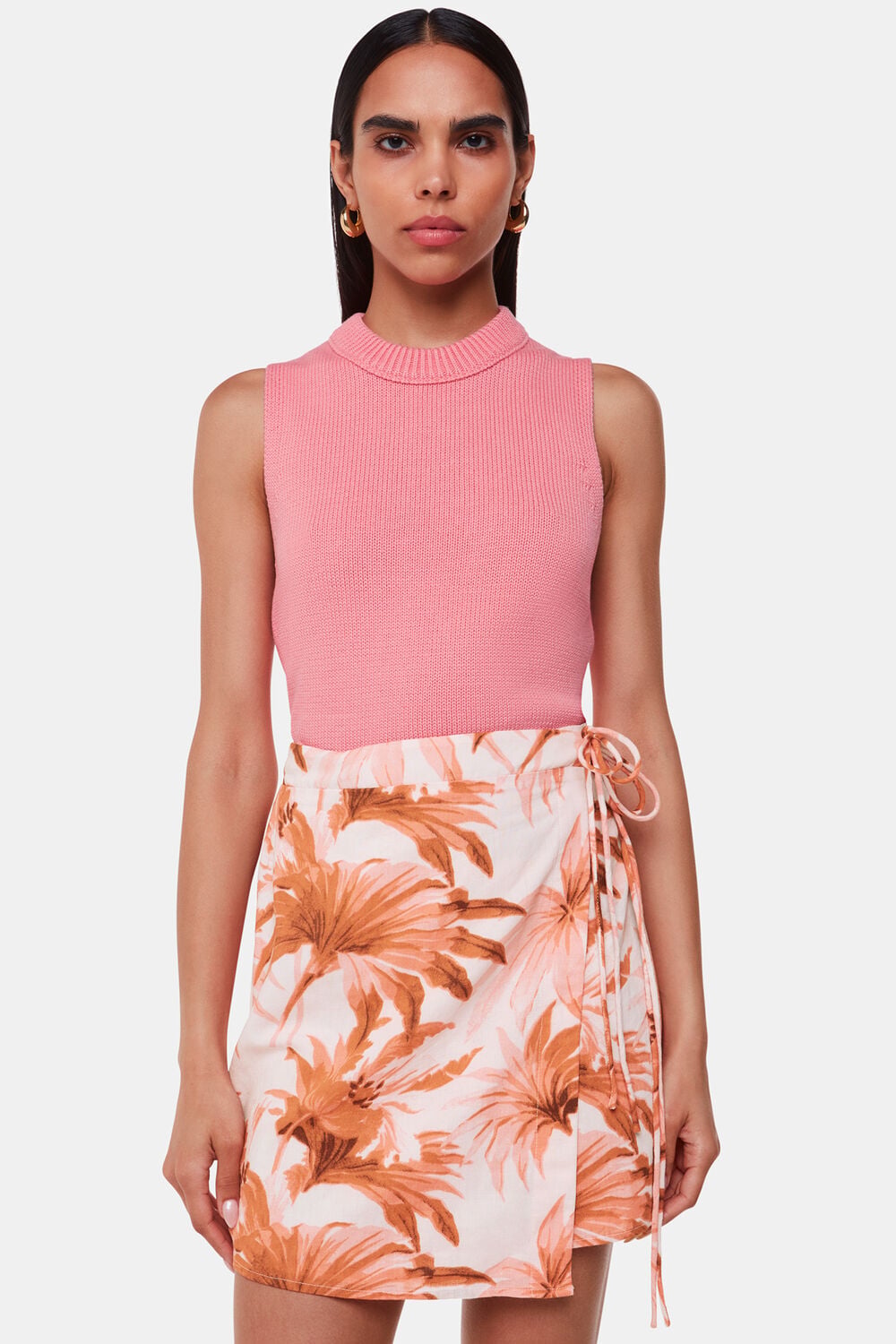Pink Honolulu Linen Blend Skirt
