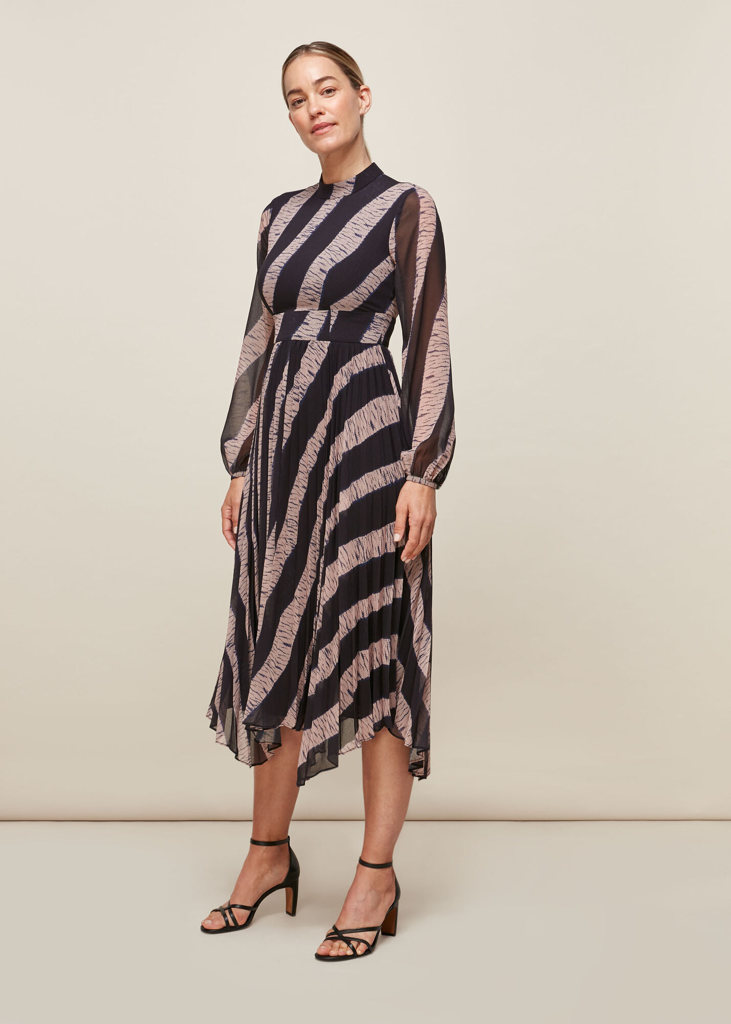 Multicolour Shibori Print Pleated Dress | WHISTLES