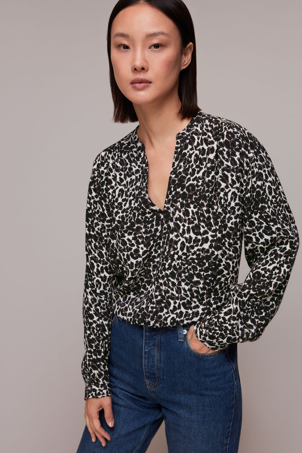 Shadow Leopard Print Blouse