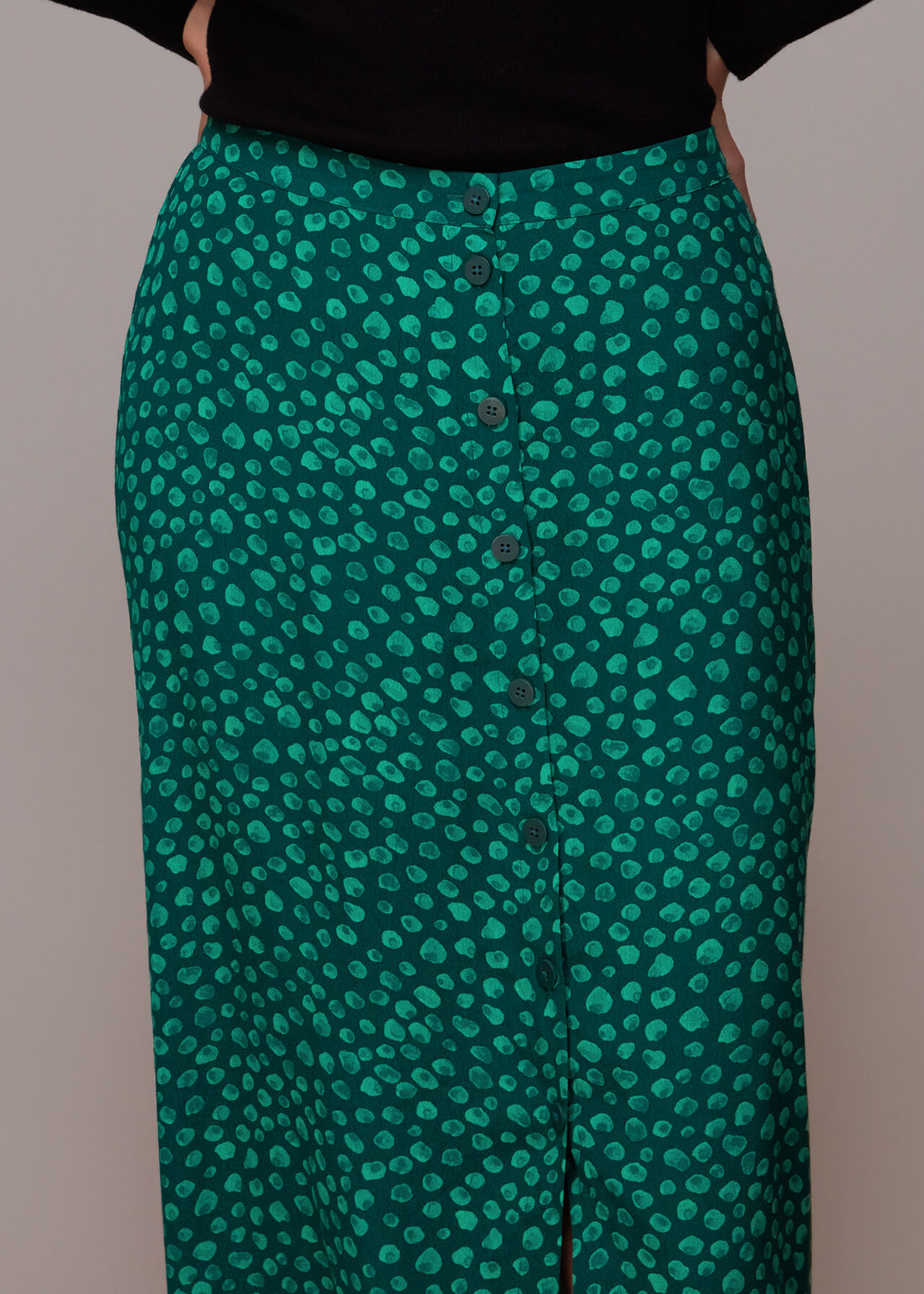 Lava Spot Button Through Skirt