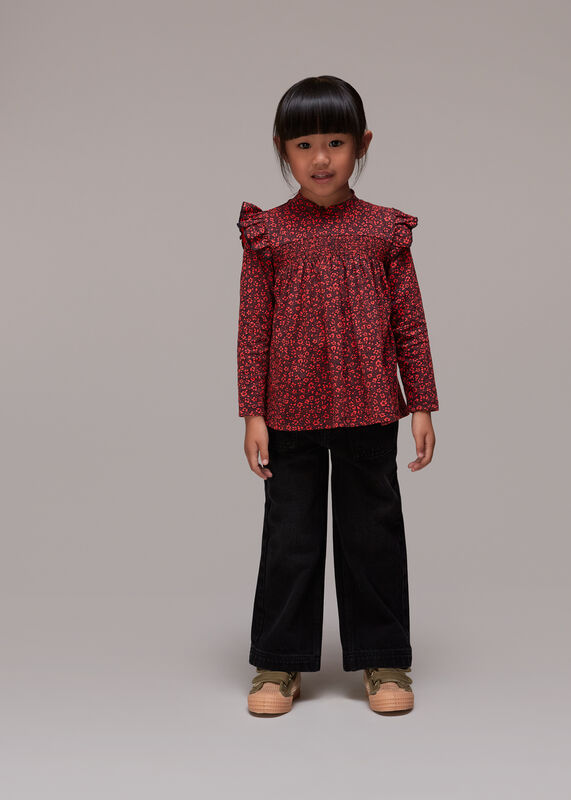 Red Pansy Dot Eddie Top