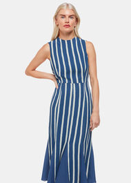 Petite Eliza Stripe Print Midi Dress