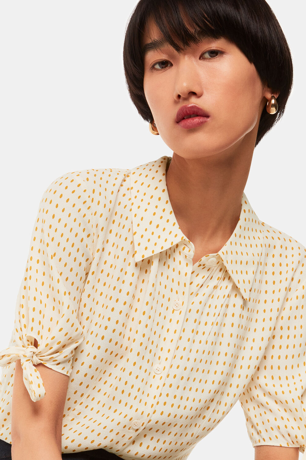 Oval Spot Tie Sleeve Shirt