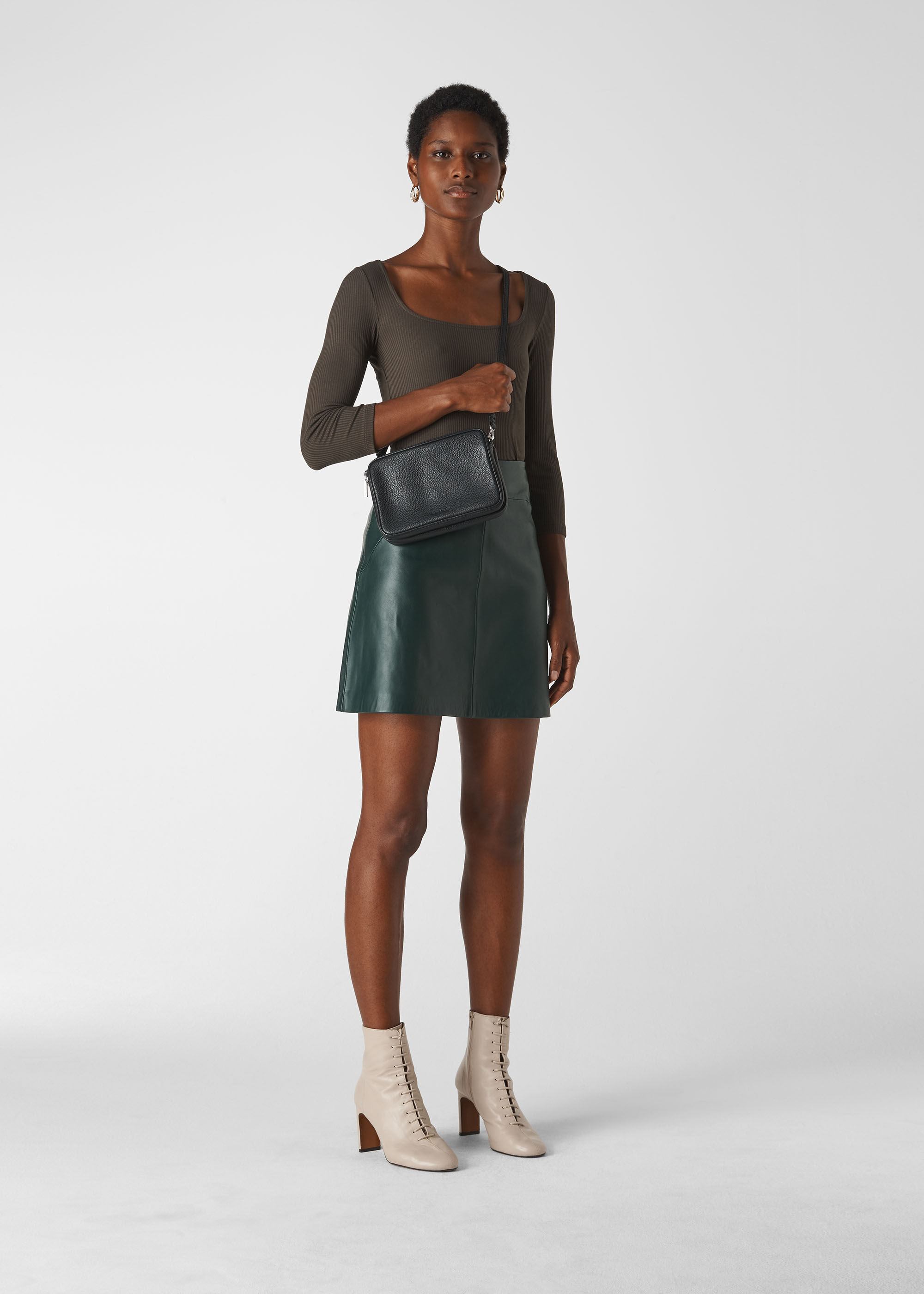 Leather mini skirt whistles cheap