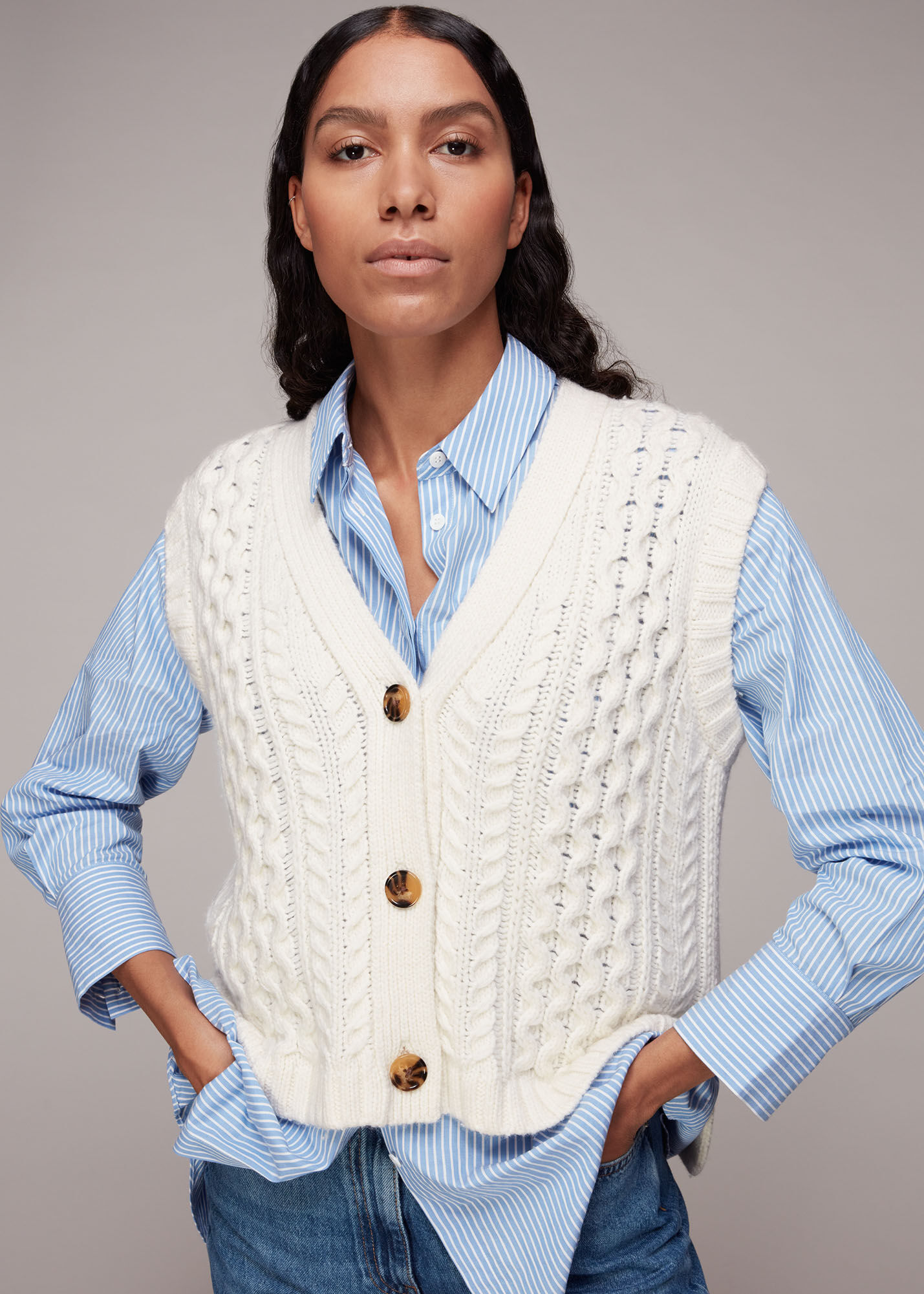 Womens knitted 2025 waistcoat uk