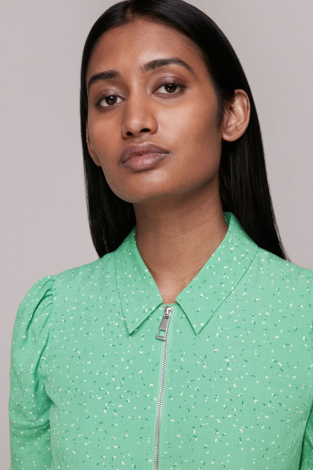 Green Scattered Bloom Midi Dress