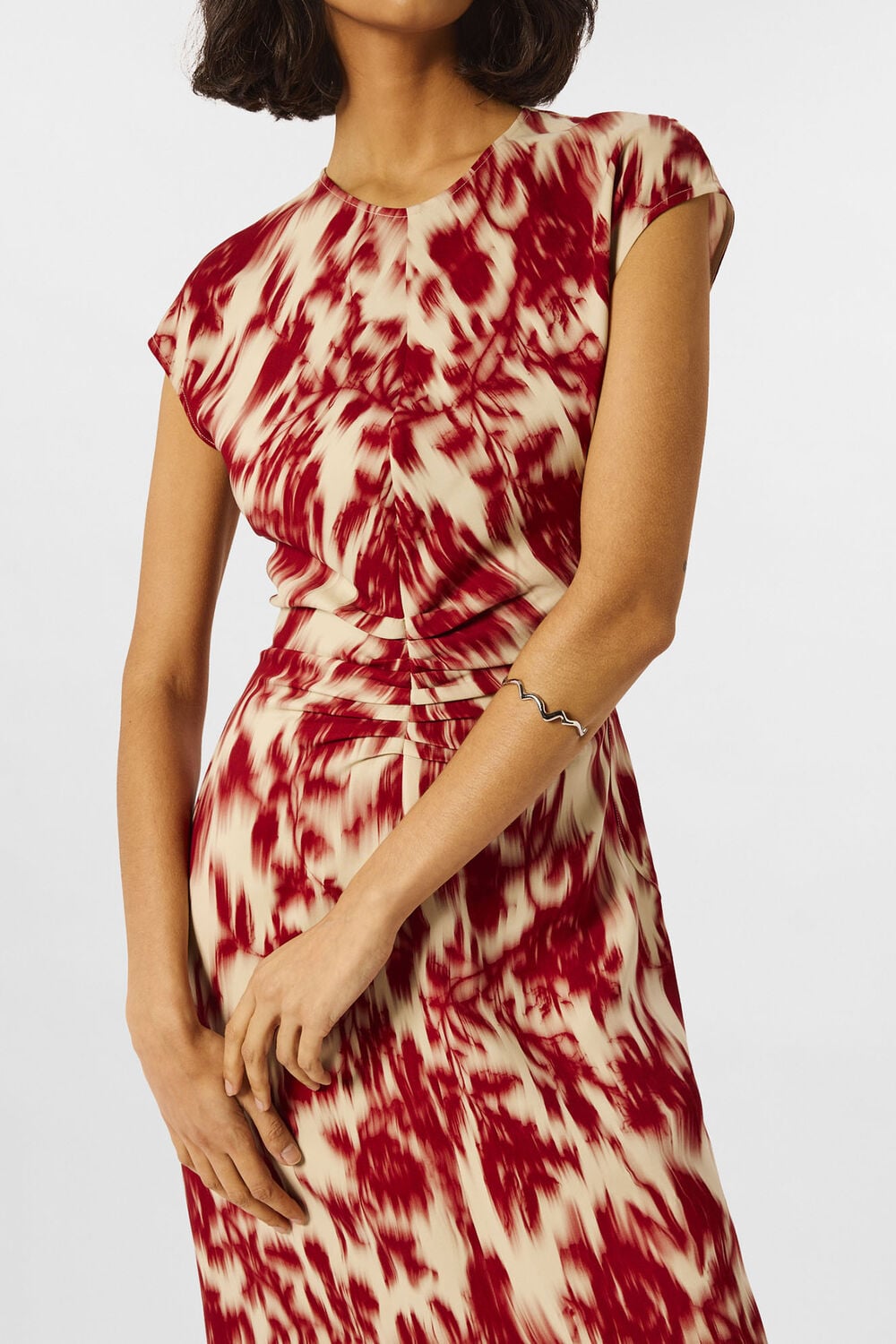 Blurred Floral Crepe Dress