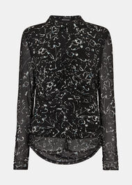 Scribble Bouquet Ruched Top