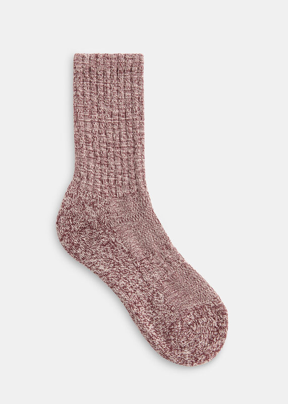 Burgundy Chunky Marl Sock
