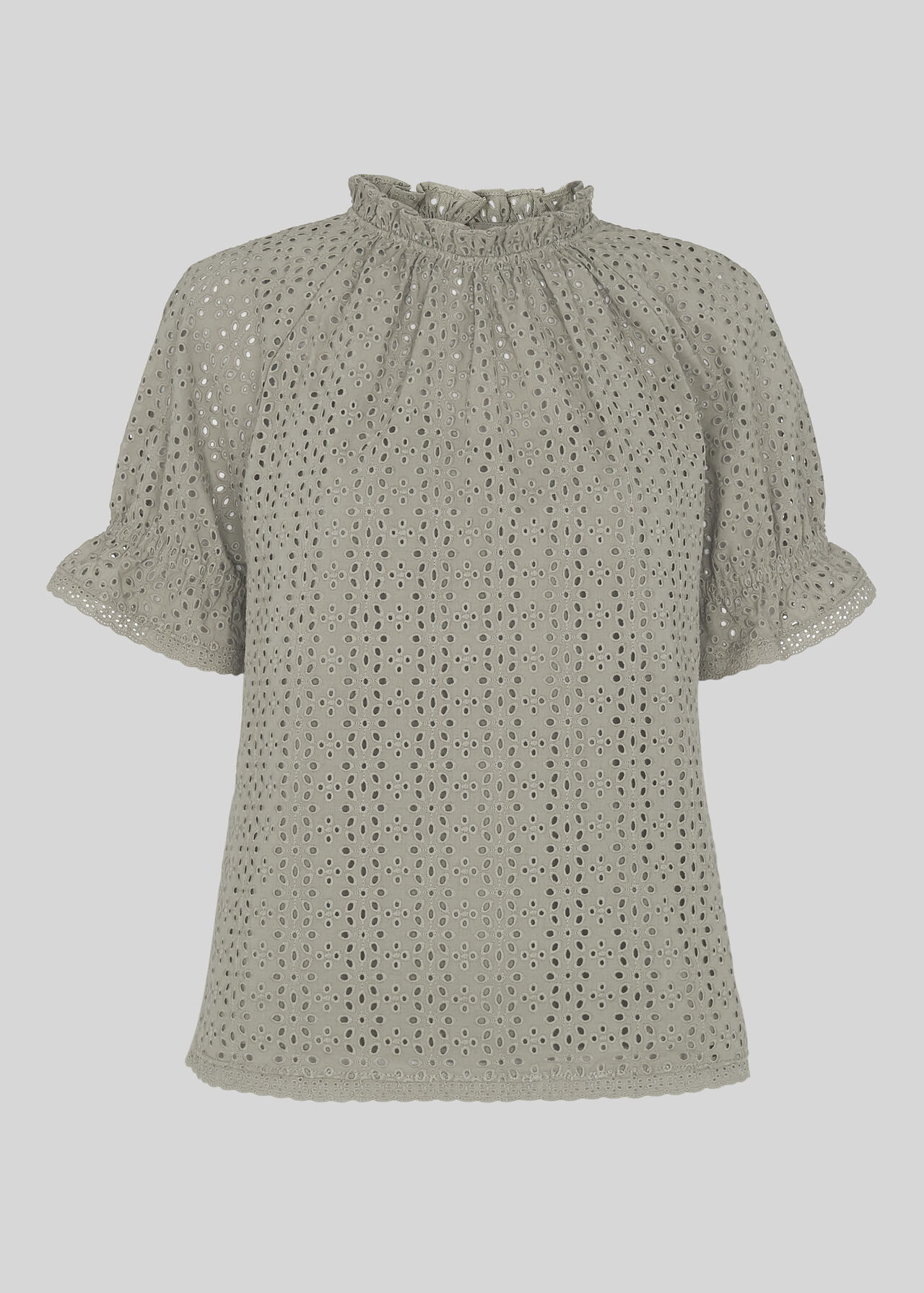 Augustina Broderie Top Pale Green