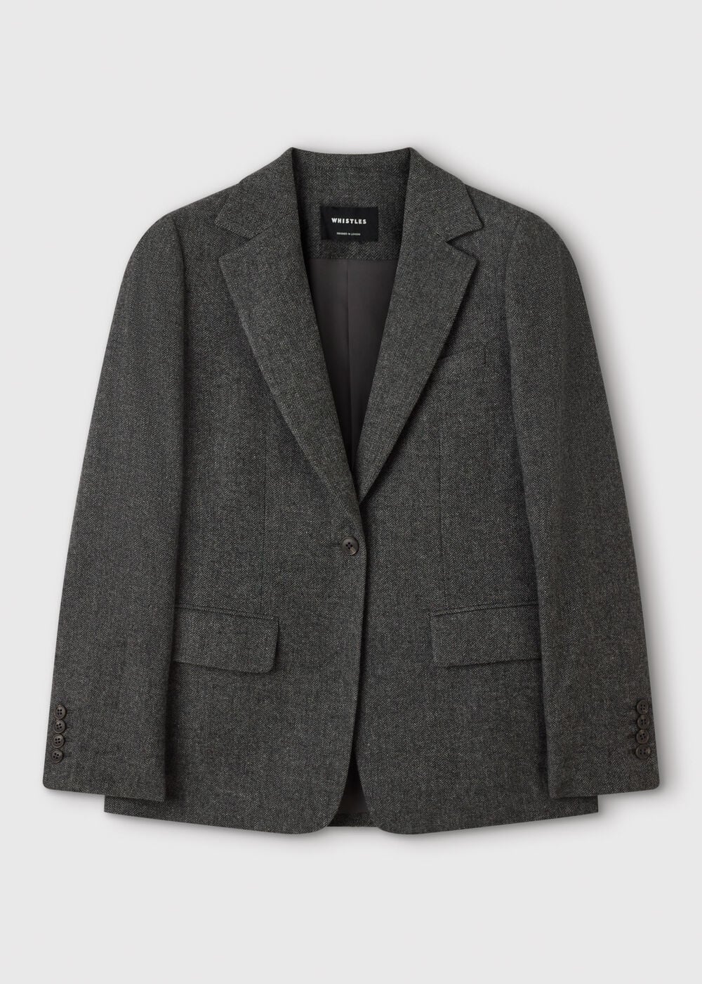 Herringbone Wool Blend Blazer