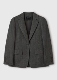Herringbone Wool Blend Blazer