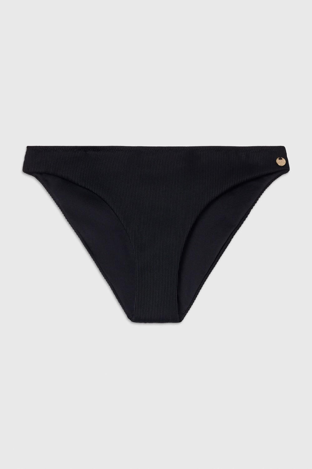 Black Ribbed Basic Bikini Bottom