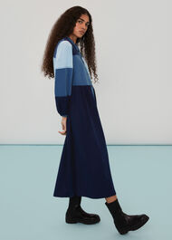 Adi Patchwork Cord Midi Dress