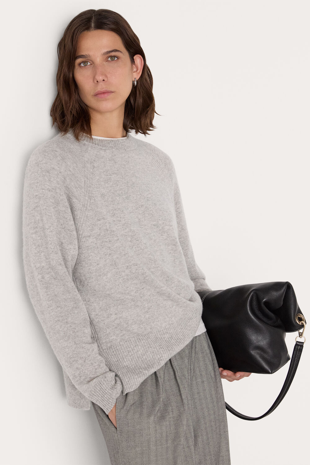 Grey Marl Ultimate Cashmere Crew Neck Sweater