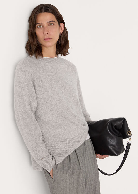 Grey Marl Ultimate Cashmere Crew Neck Sweater
