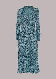 Fuzzy Leopard Midi Dress