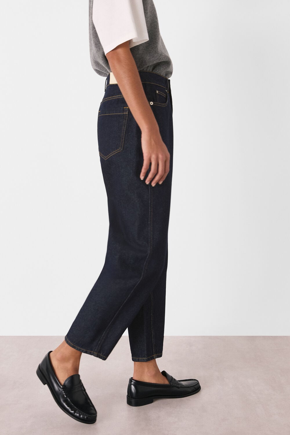Dark Denim Authentic Barrel Leg Jean