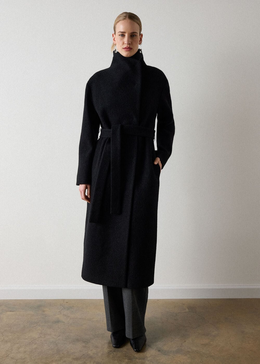 Petite Morgana Wool Funnel Wrap Coat