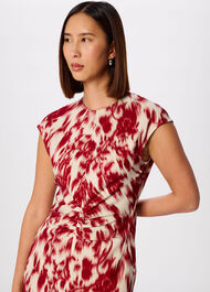 Blurred Floral Crepe Dress