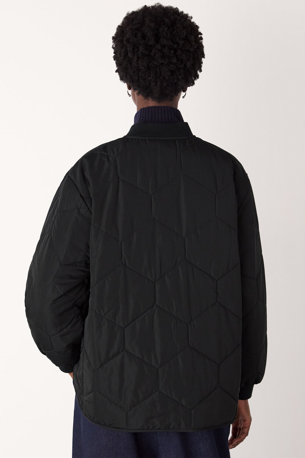 Black Ida Short Quilted Coat