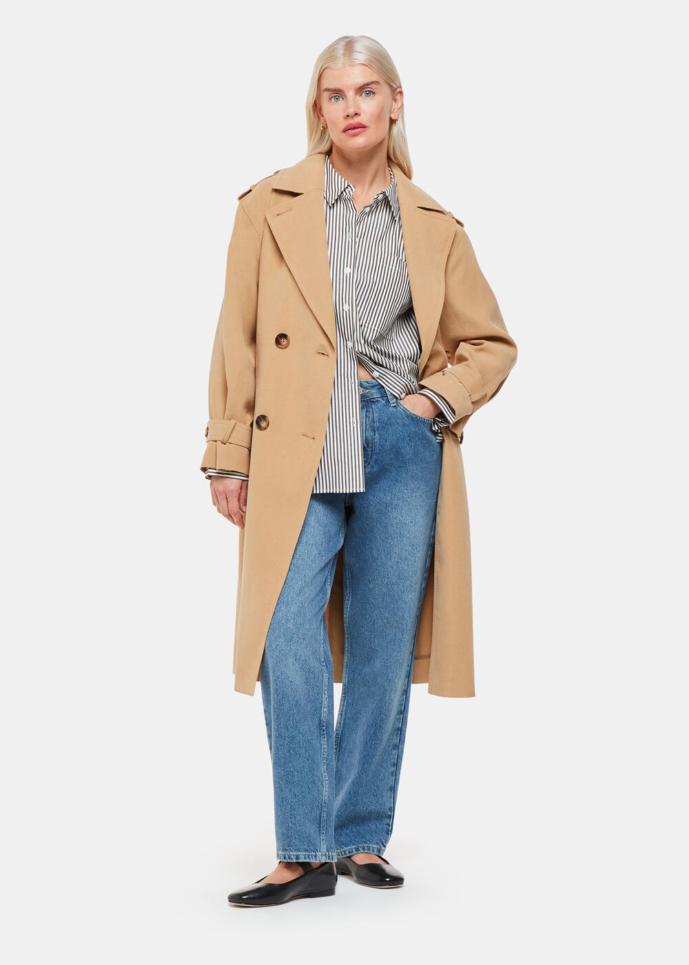 Petite Stripe Relaxed Fit Shirt