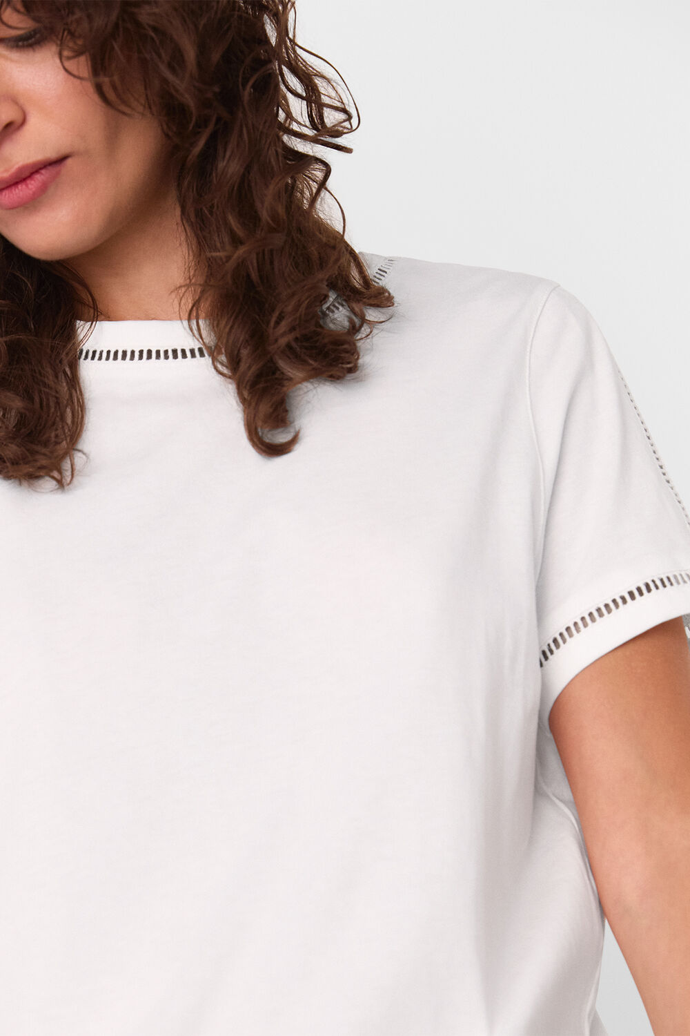Broderie Trim Detail Tee