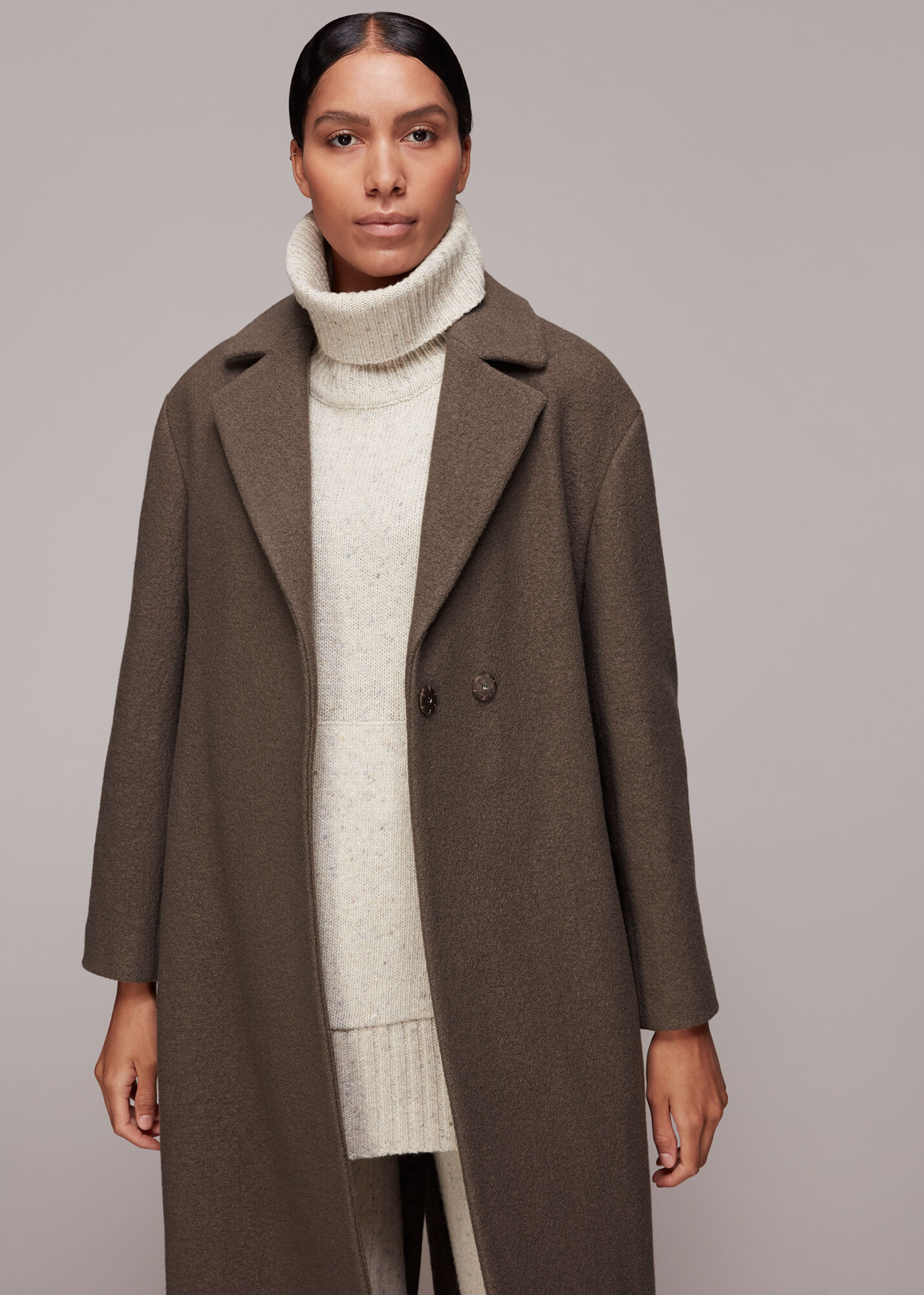 Tie waist wool discount coat