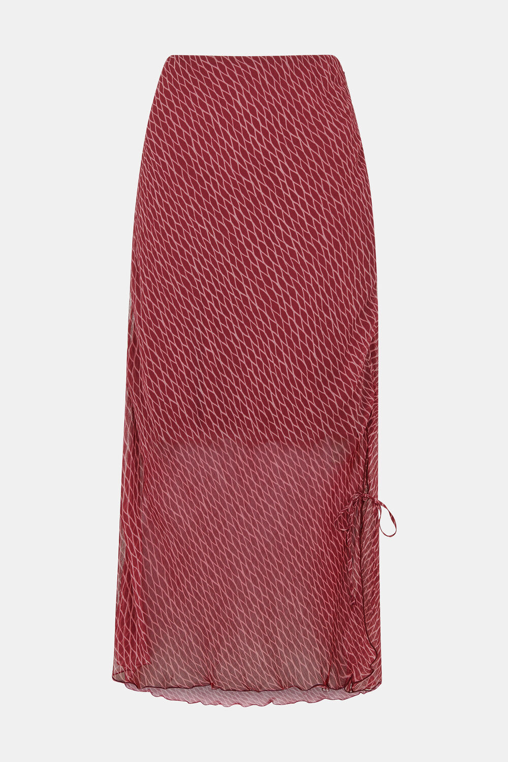 Pink Dainty Net Tie Detail Skirt