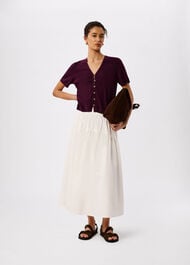 Short Sleeve Button Front Knit