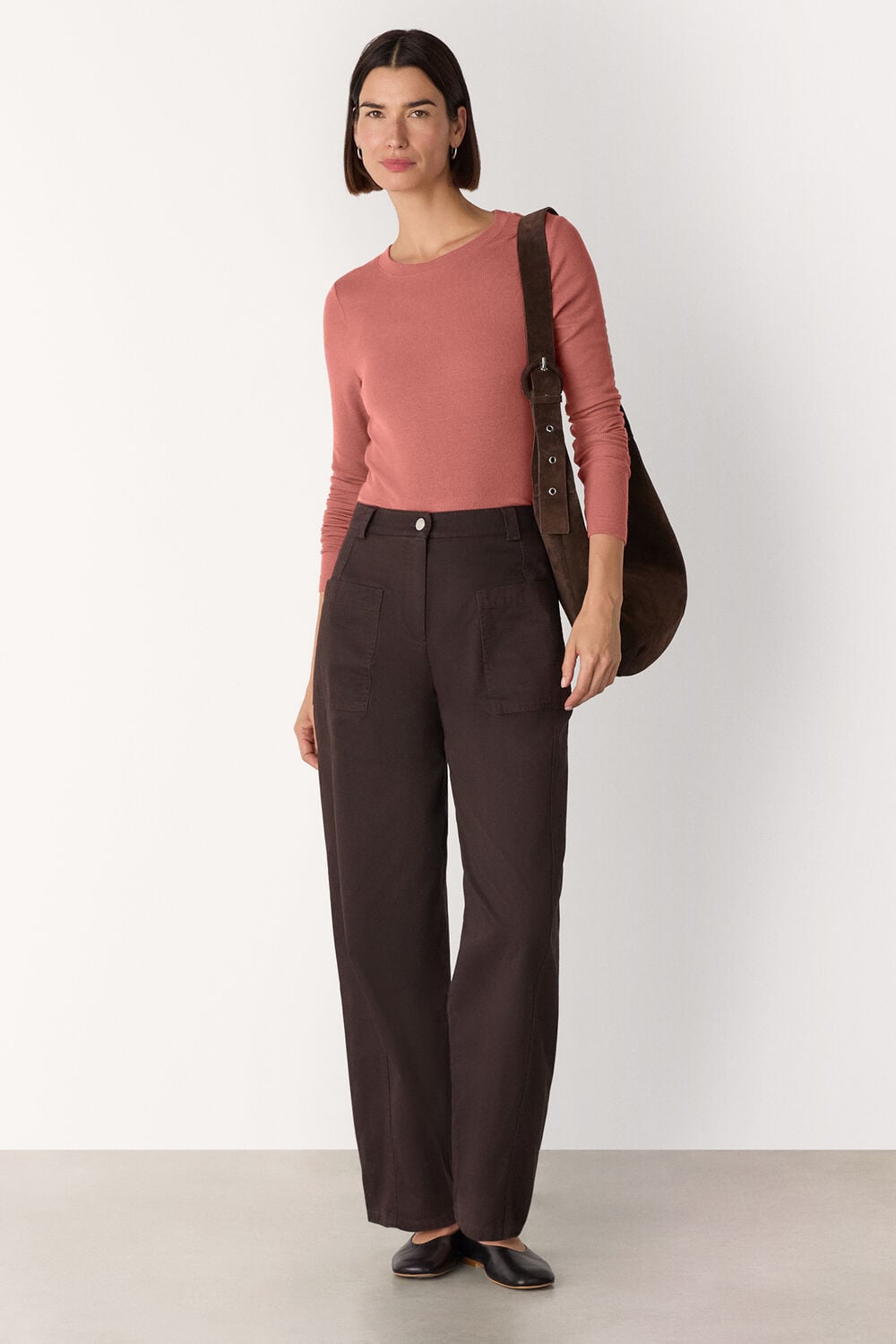 Rose Essential Ribbed Crew
