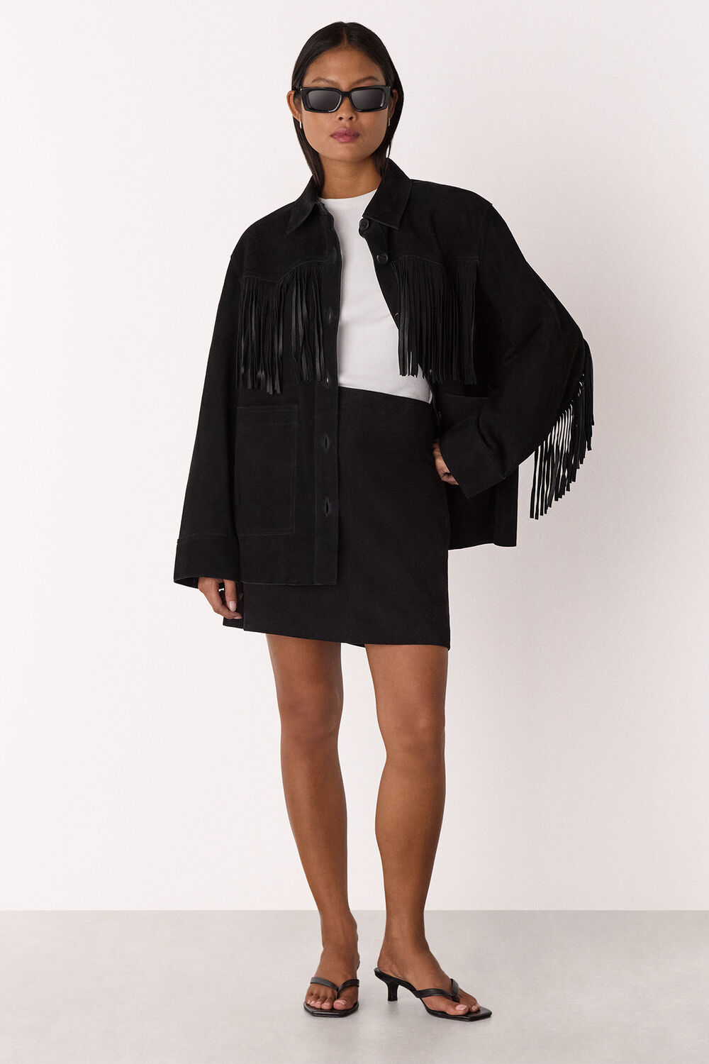 Petite Suede A Line Skirt