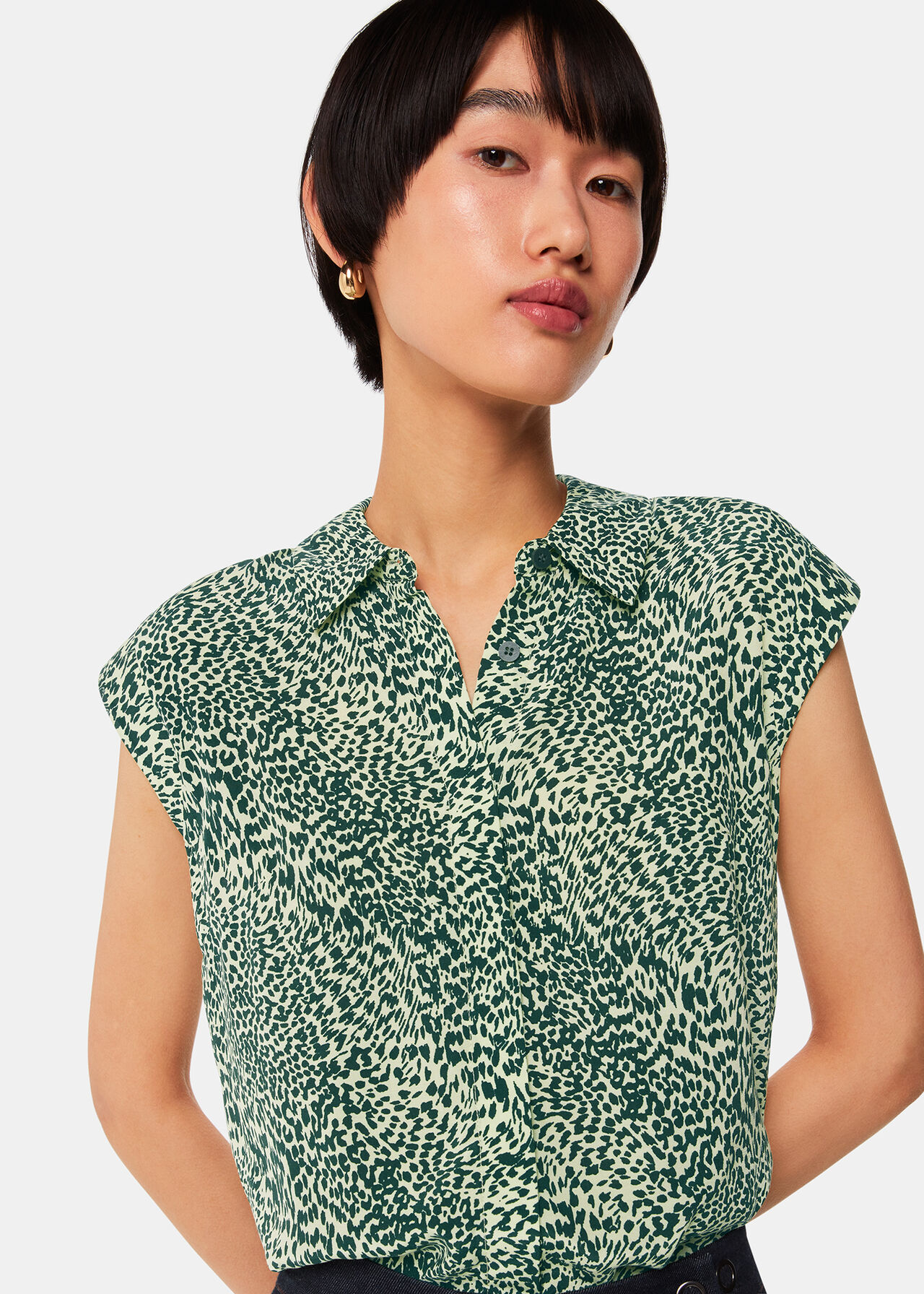 Yellow/Multi Diagonal Leopard Shirt | WHISTLES