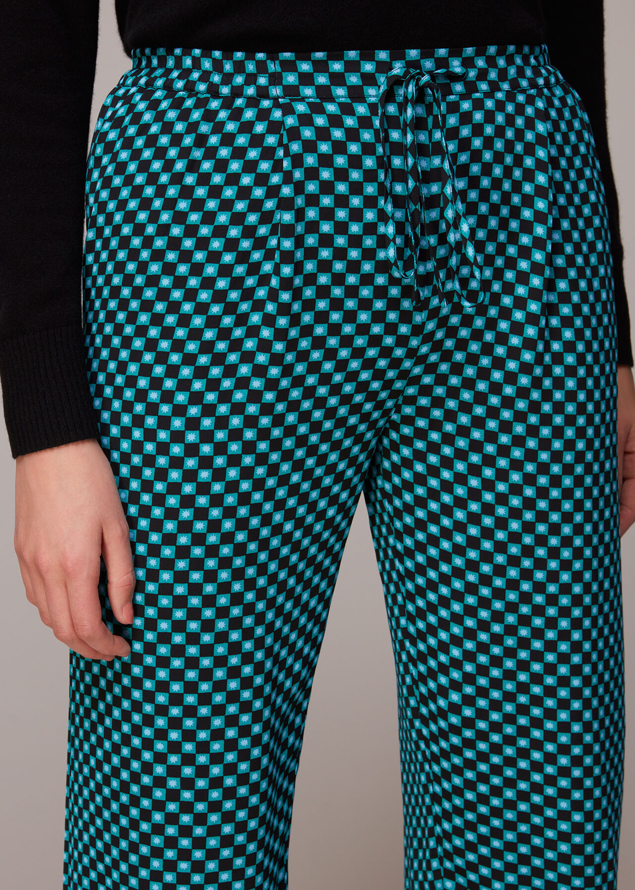 Pippa Star Check Print Trouser