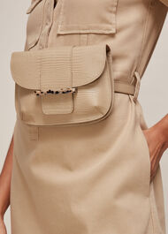 Mari Lizard Belt Bag Taupe