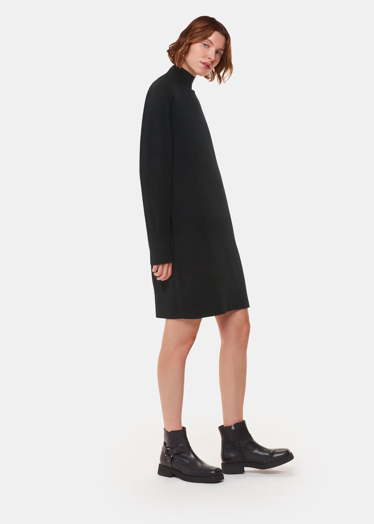 Cashmere Funnel Neck Dress