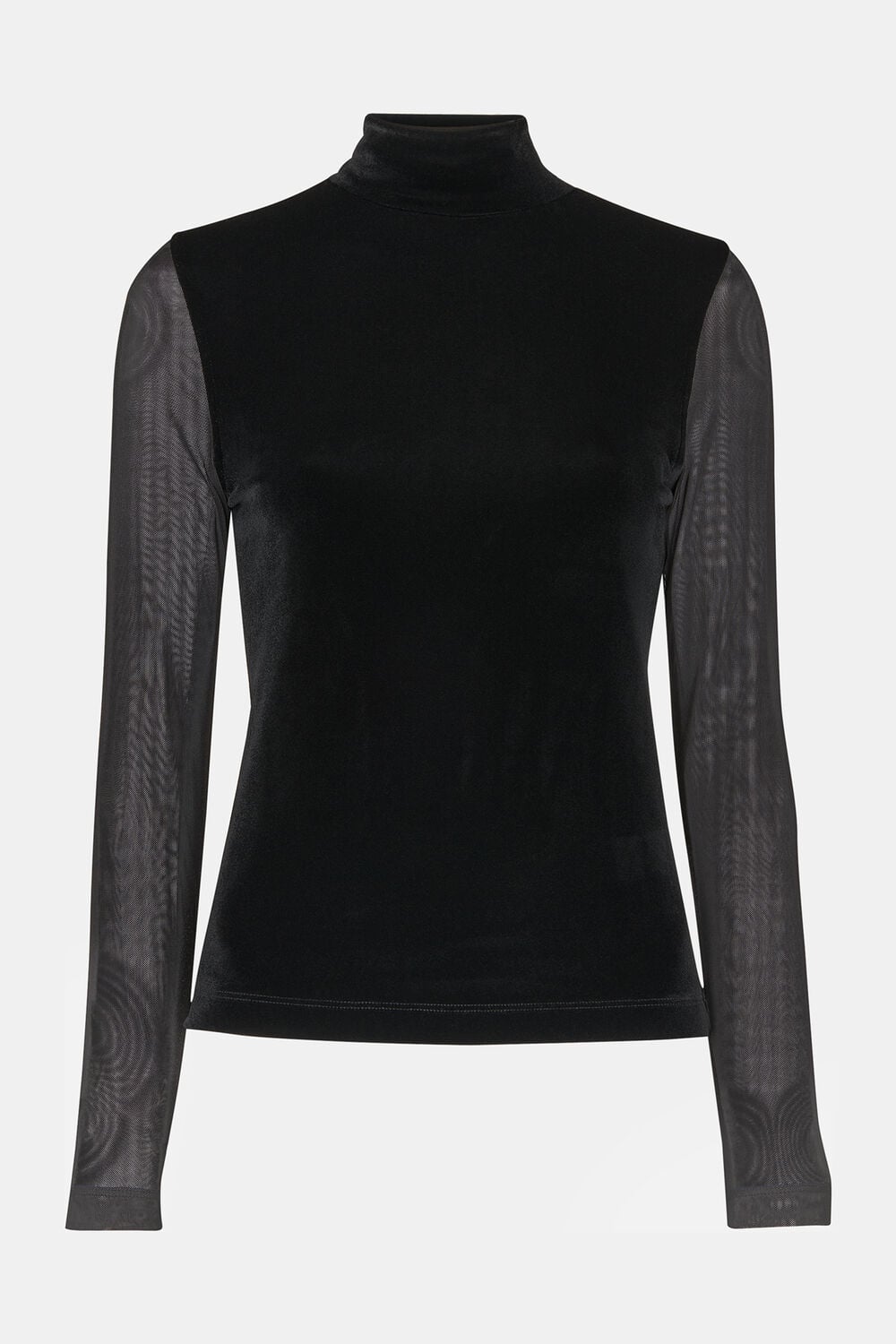 Velvet Mesh Sleeve Top