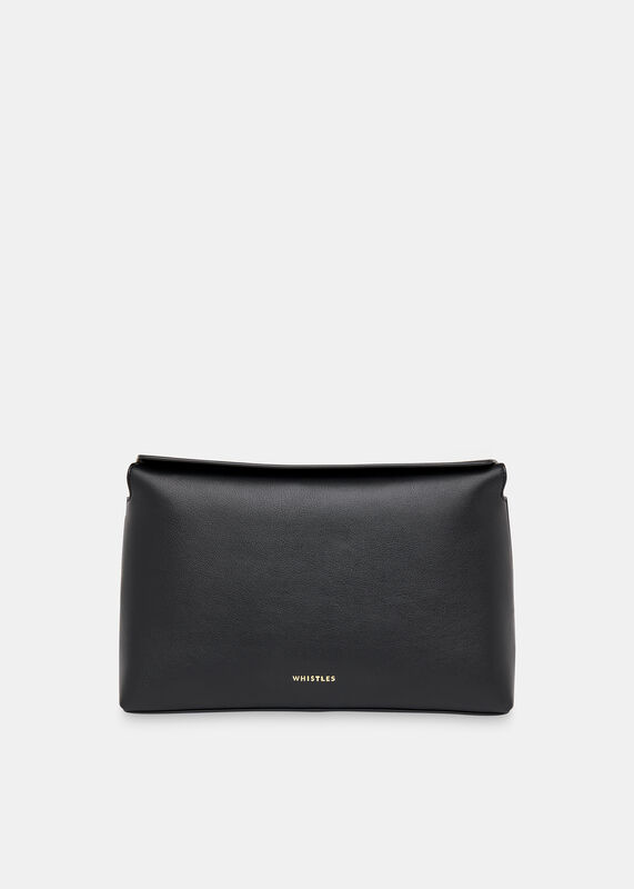 Black Fia Foldtop Clutch Bag