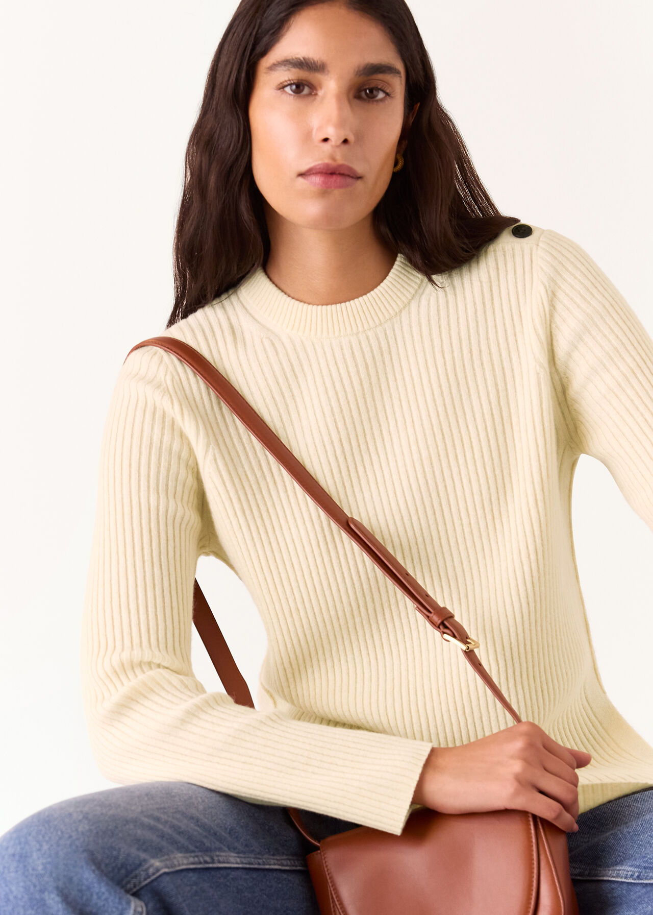 Button Detail Longline Knit